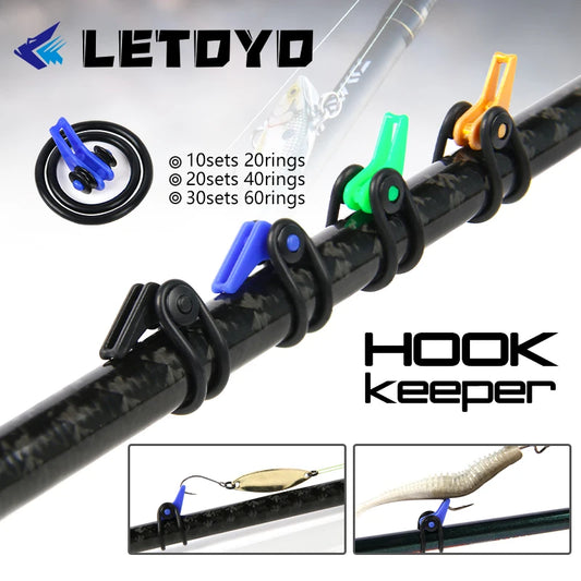 LETOYO 10-30Pcs Fishing Hook keeper Holder Fishing Rod Hook Keeper Bait Hanger Portable Accessories Fixed Bait Lure Jig Hooks