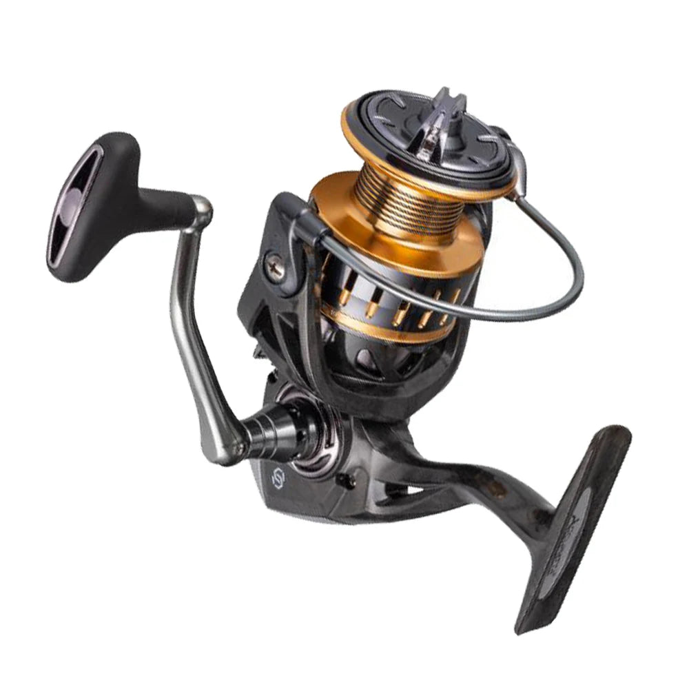 Kmucutie Freshwater and Saltwater Spinning Fishing Reel, Aluminum Frame 13+1 BB, Over 38 lbs Carbon Drag, CNC Aluminum Spool