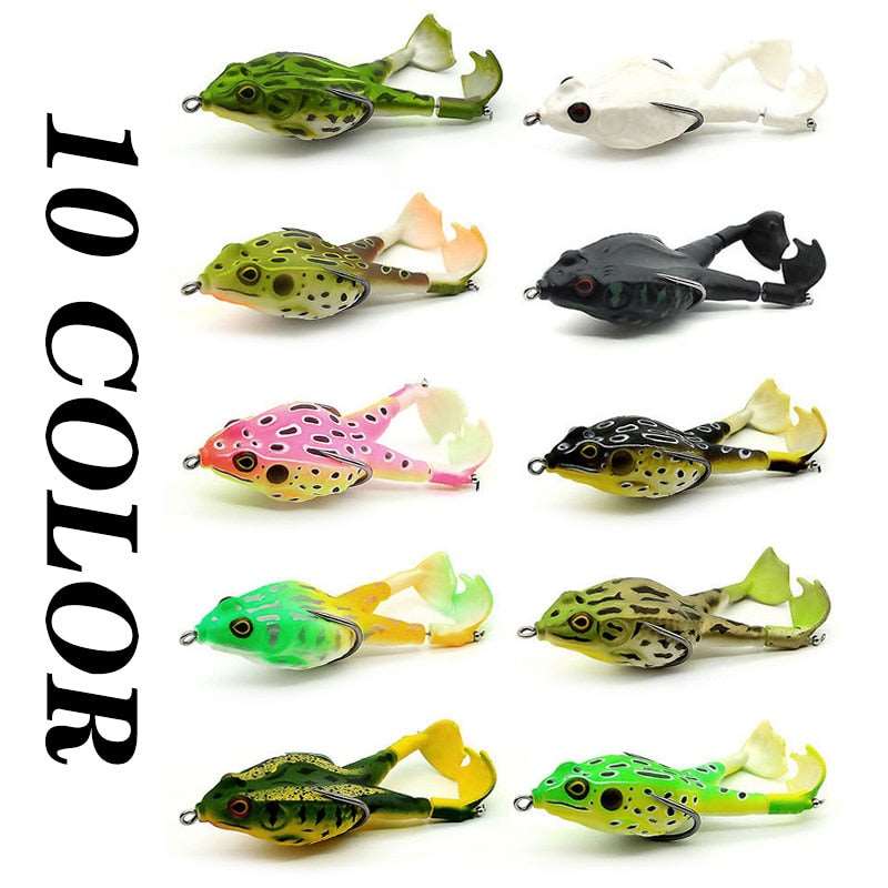 1pcs Double Propeller Frog Soft Silicone Baits Shad Fishing Lures Jigging Wobblers Artificial Bait Prop Topwater Catfish Tackle