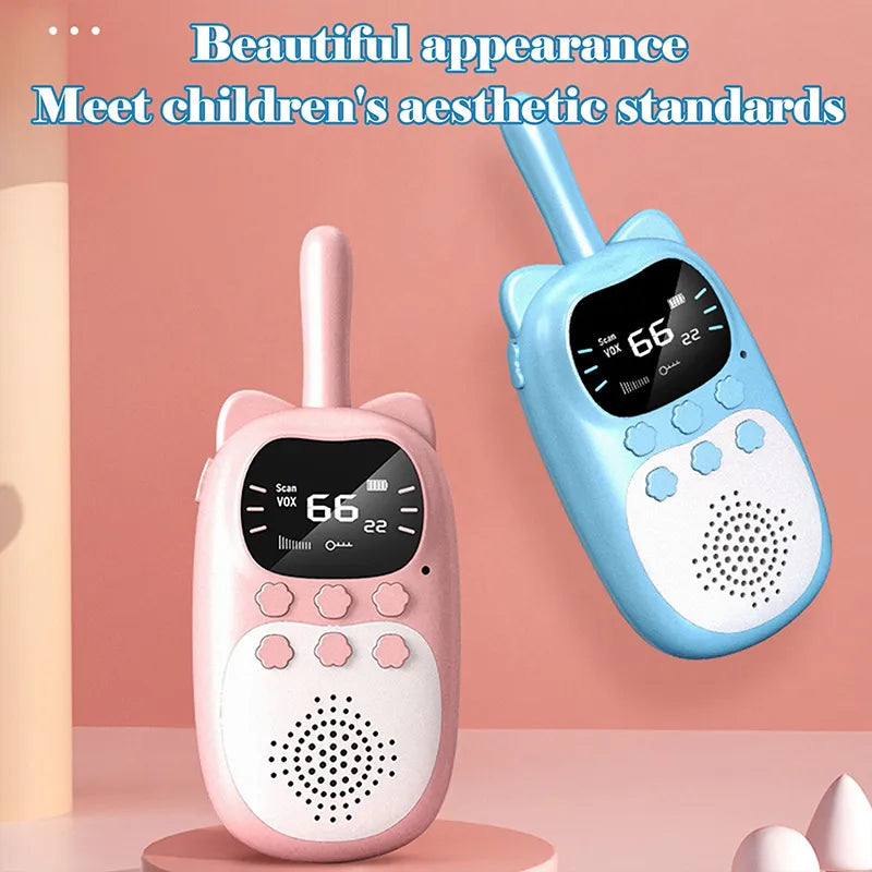 Kids Walkie Talkie 2PCS Electronic Toys Children Spy Gadgets Baby Radio Phone 3km Range Christmas Birthday Gift For Boys Girls