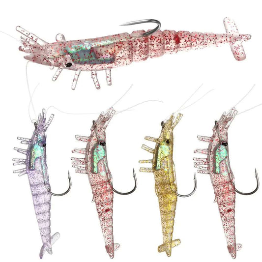 1PC Shrimp Fake Baits 9cm10g Soft Simulation Lure Fishy Smell Artificial Trout Bait Single Hook Sea Fishing Tackle