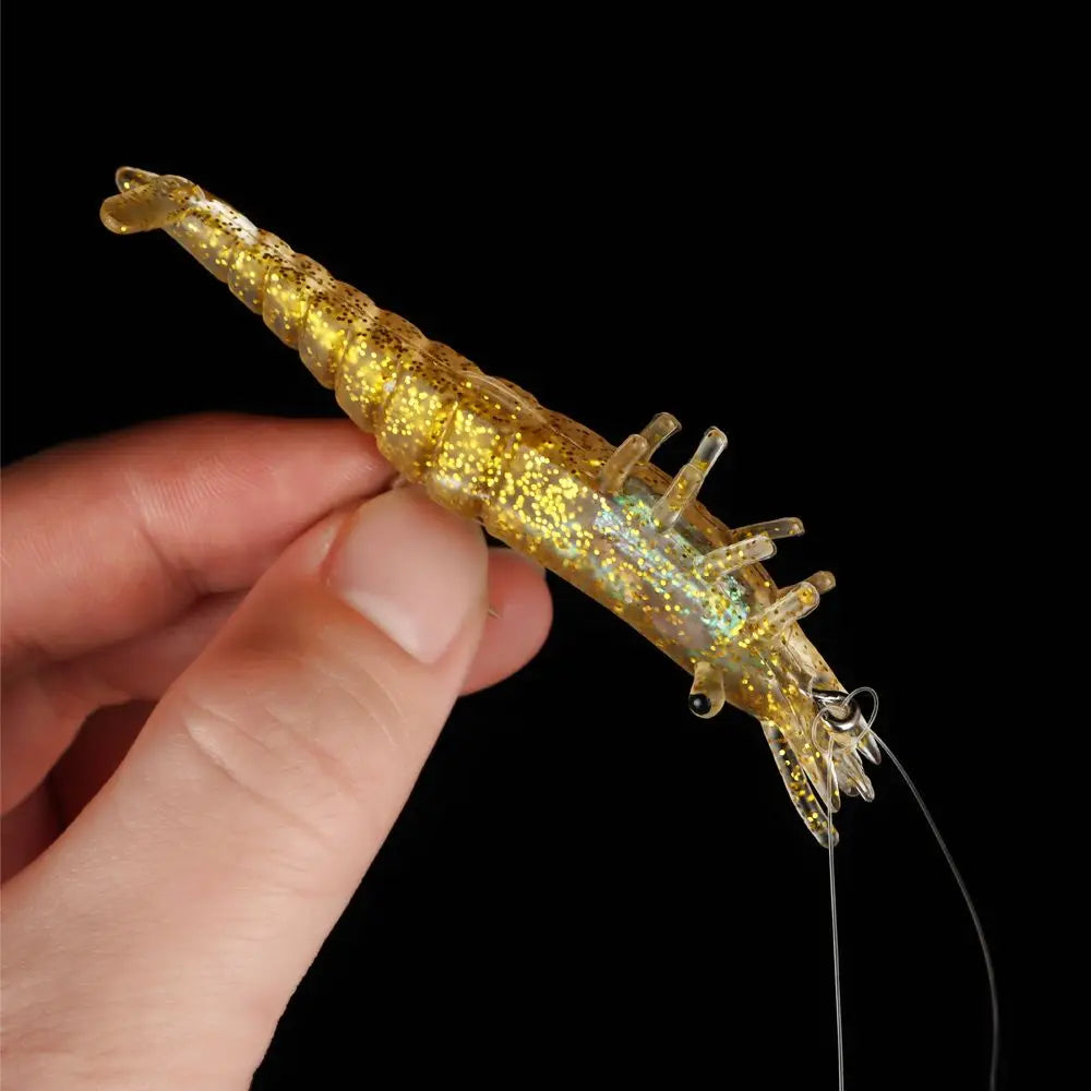 1PC Shrimp Fake Baits 9cm10g Soft Simulation Lure Fishy Smell Artificial Trout Bait Single Hook Sea Fishing Tackle