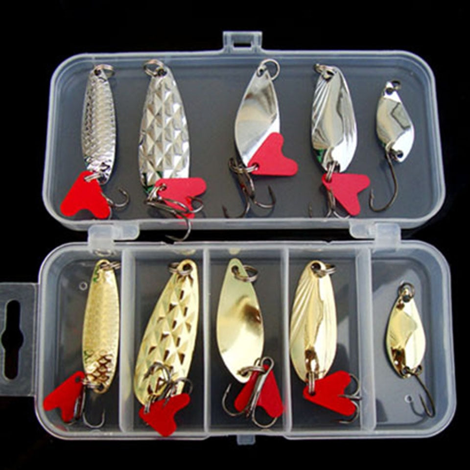 Promotion Mixed Colors Fishing Lures Spoon Bait Metal Lure Kit iscas artificias Hard Bait Fresh Water Bass Pike Bait