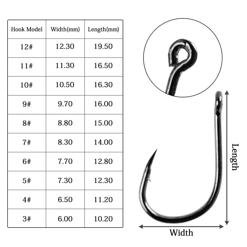 100pcs  Fishing Hook Set Size 3-12 Carbon Steel Fishhook Fly Fishing Jip Barbed Carp Hooks Sea Pesca Fish Tackle Box Accessories