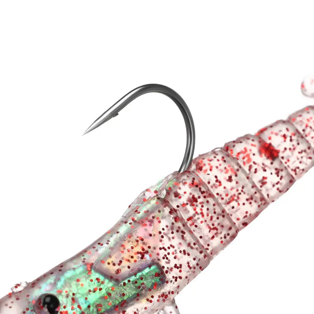 1PC Shrimp Fake Baits 9cm10g Soft Simulation Lure Fishy Smell Artificial Trout Bait Single Hook Sea Fishing Tackle