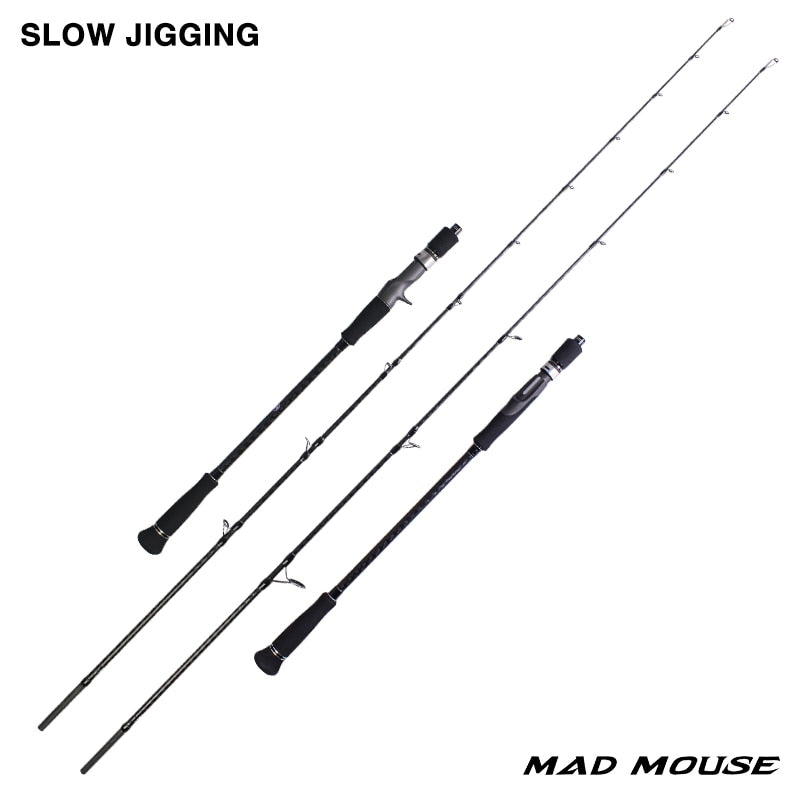 MADMOUSE Japan Full Fuji Parts Slow Jigging Rod 6"3 Jig Weight 80-350G 15kgs Shipping/casting Boat Rod Slatwater Fishing Rod