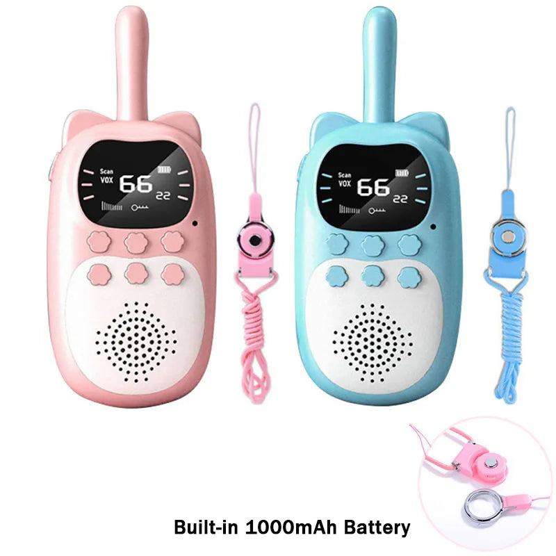 Kids Walkie Talkie 2PCS Electronic Toys Children Spy Gadgets Baby Radio Phone 3km Range Christmas Birthday Gift For Boys Girls