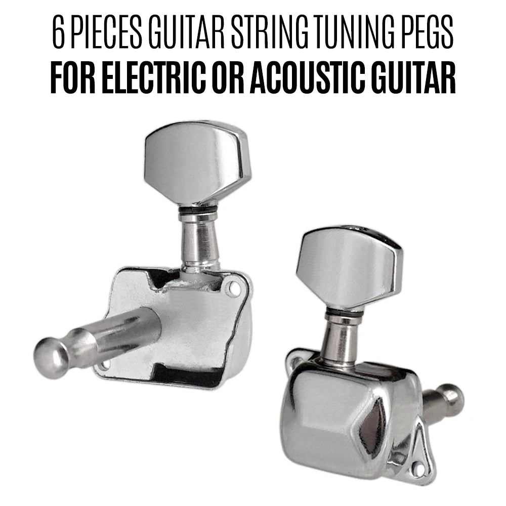 6 PCS Guitar String Tuning Pegs Tuner Semi-closed Tuner Machine Heads for Electric Guitar Folk Acoustic Guitar Tuning Pegs 3L 3R