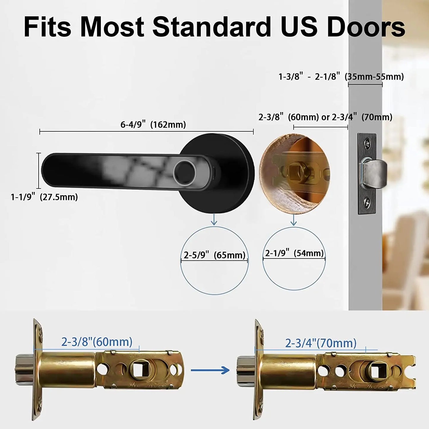 Tuya Biometric Fingerprint Smart Door Lock Password Electronic Digital Lock Keyless Entry Door Knobs lock for Bedroom Home