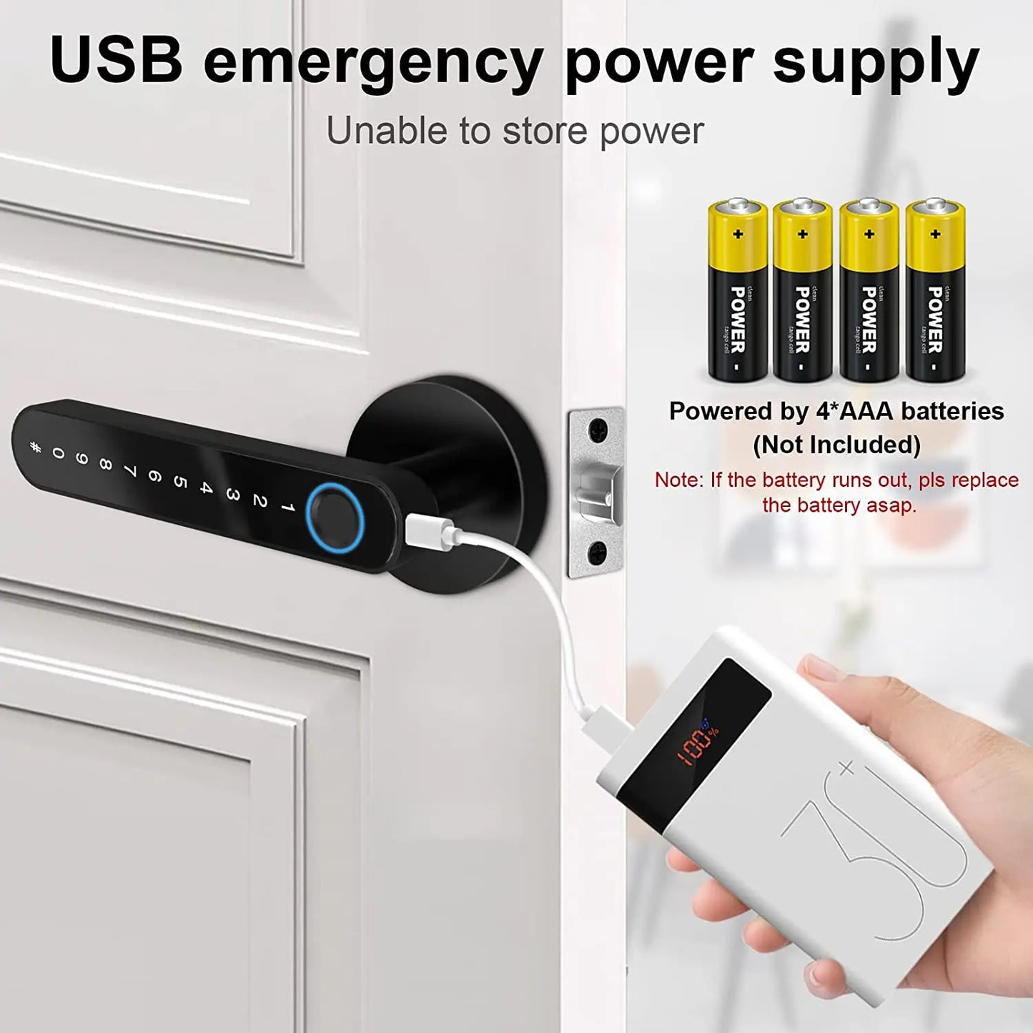 Tuya Biometric Fingerprint Smart Door Lock Password Electronic Digital Lock Keyless Entry Door Knobs lock for Bedroom Home