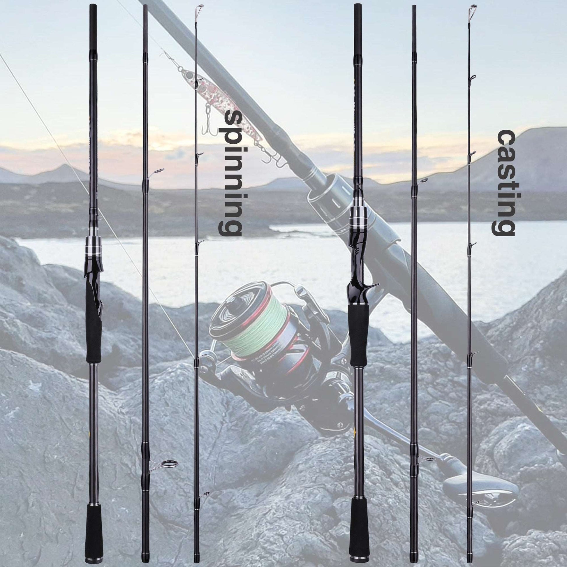 BUDEFO MAXIMUS Lure Fishing Rod 1.8m 2.1m 2.4m 2.7m 3.0m30T Carbon Spinning Baitcasting FUJI Guide Travel Lure Rod 3-50g ML/M/MH