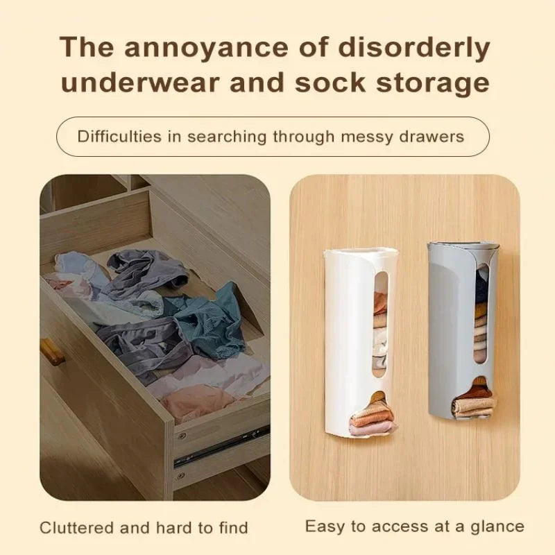 Wall Mounted Storage Box Self Adhesive Extractable Home Closet Underwear Panties Socks Garbage Bag Dispenser Kitchen Organizer