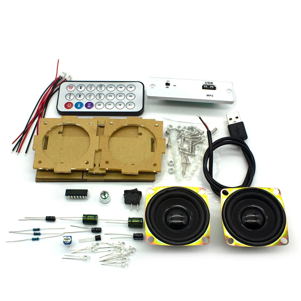 White DIY Electronic Kit Bluetooth Speaker Electronics DIY Soldering Project Kit Teaching Practice Bluetooth Stereo Speaker