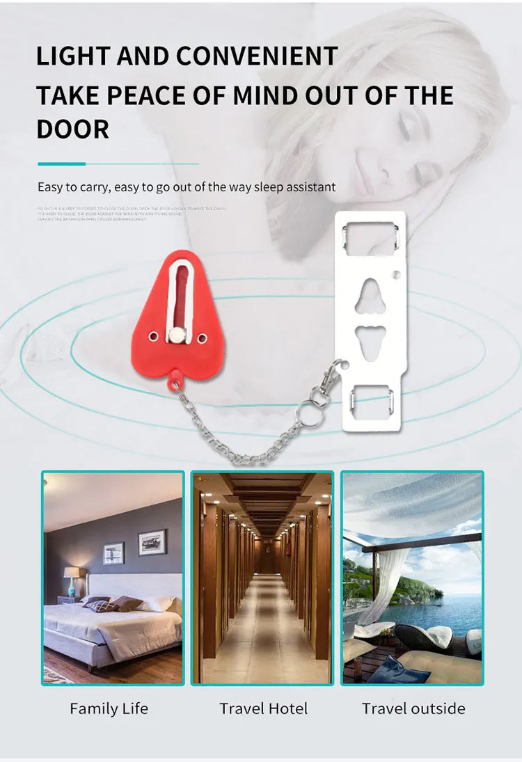 Portable Door Lock Double Hole Security Door Locker Safety Latch Metal Lock Home Room Hotel Anti Theft Security Lock