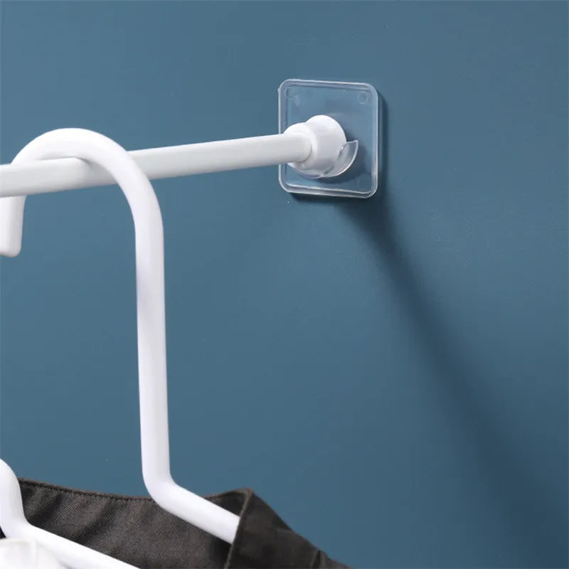 2pcs/set Strong Curtain Rod Bracket Holders Hooks Self-adhesive Rod Holder Clothes Rail Bracket Toilet Bathroom Accessories