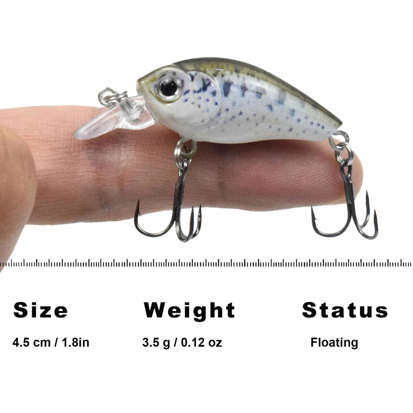 5pcs Fishing Lures Set Hard Body Lures with Treble Hook Life-Like Swimbait Fishing Bait 3D Eyes Artificial Baits Crankbait