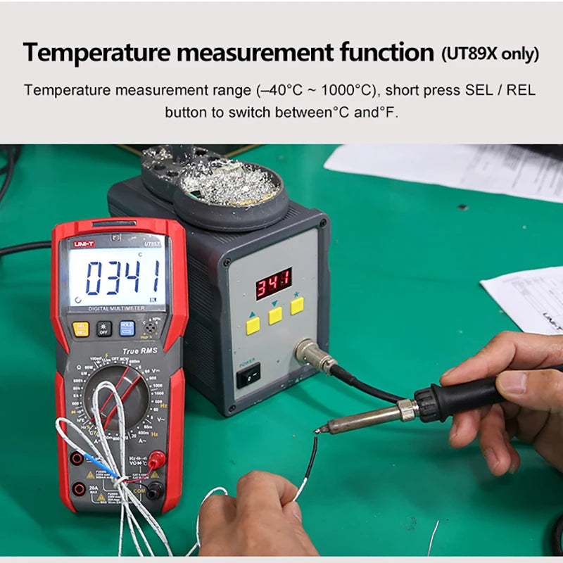 UNI-T UT89XD UT89X True RMS Multimeter Digital Professional Electrical Tester NCV Diode Temperature Triode Capacitance Meter