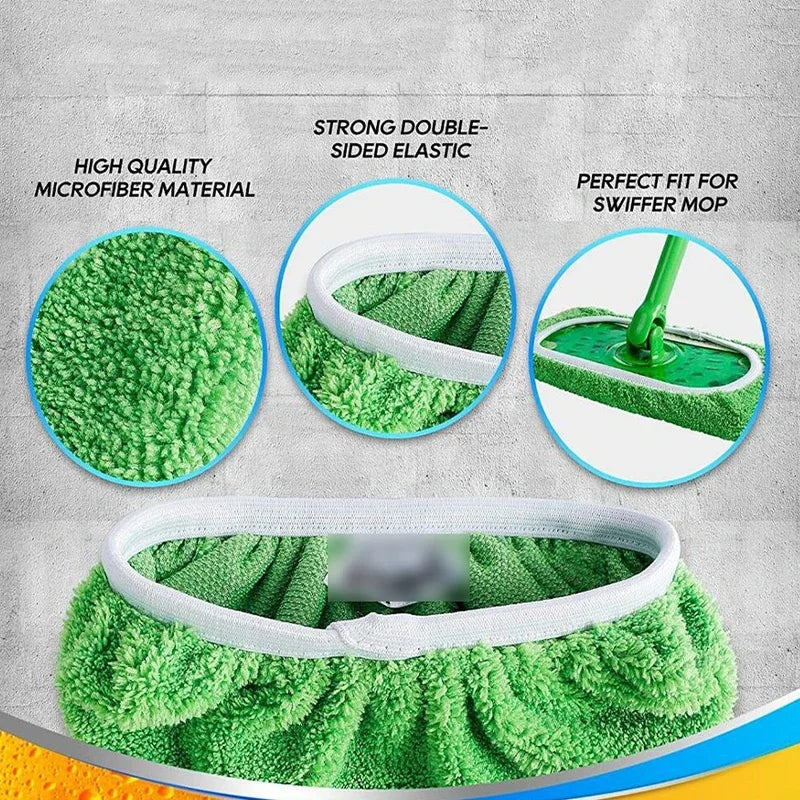 Suitable for 25 X 11.5CM mop board Swiffer Flat Mops Cleaning Home Microfiber Mop Cloth Scouring Pad Reusable Accessories