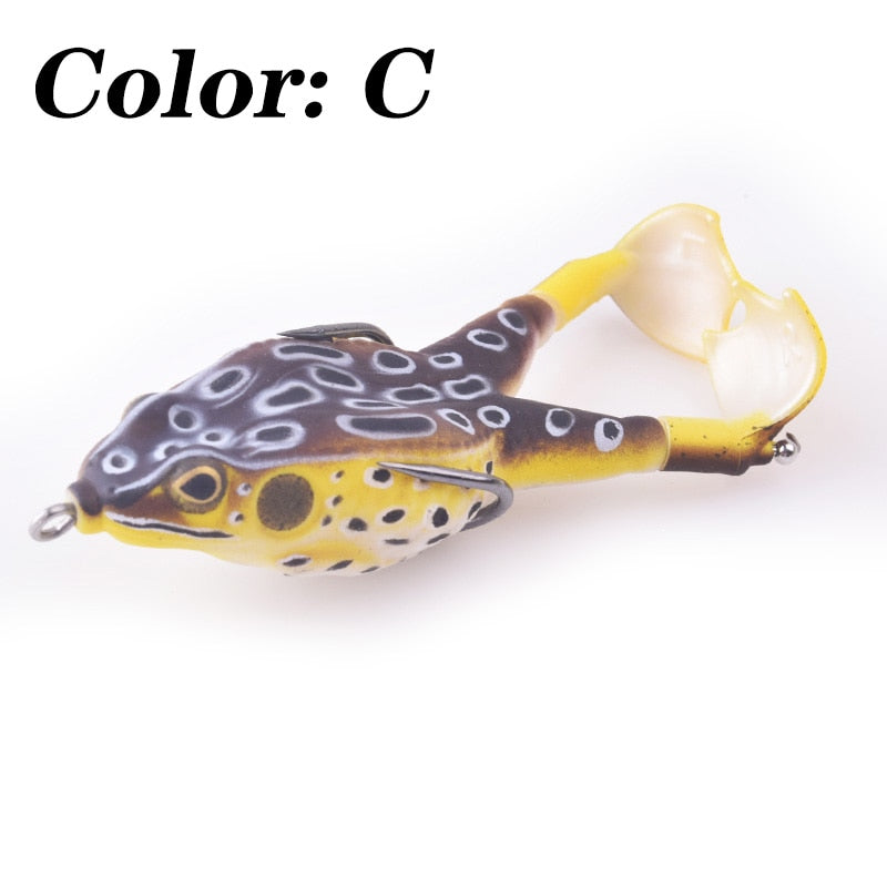 1pcs Double Propeller Frog Soft Silicone Baits Shad Fishing Lures Jigging Wobblers Artificial Bait Prop Topwater Catfish Tackle