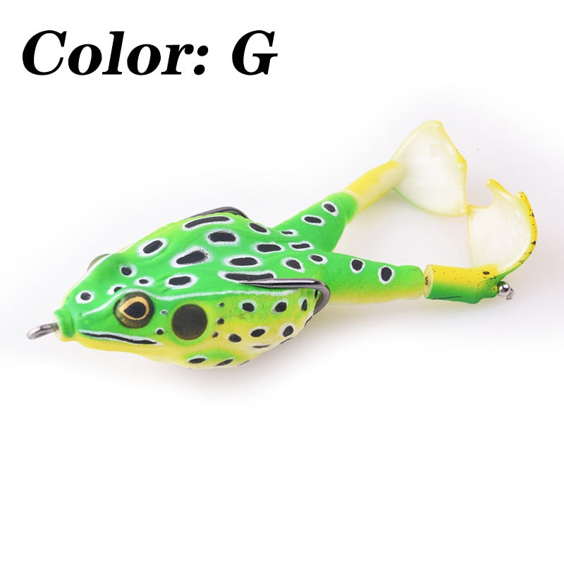 1pcs Double Propeller Frog Soft Silicone Baits Shad Fishing Lures Jigging Wobblers Artificial Bait Prop Topwater Catfish Tackle