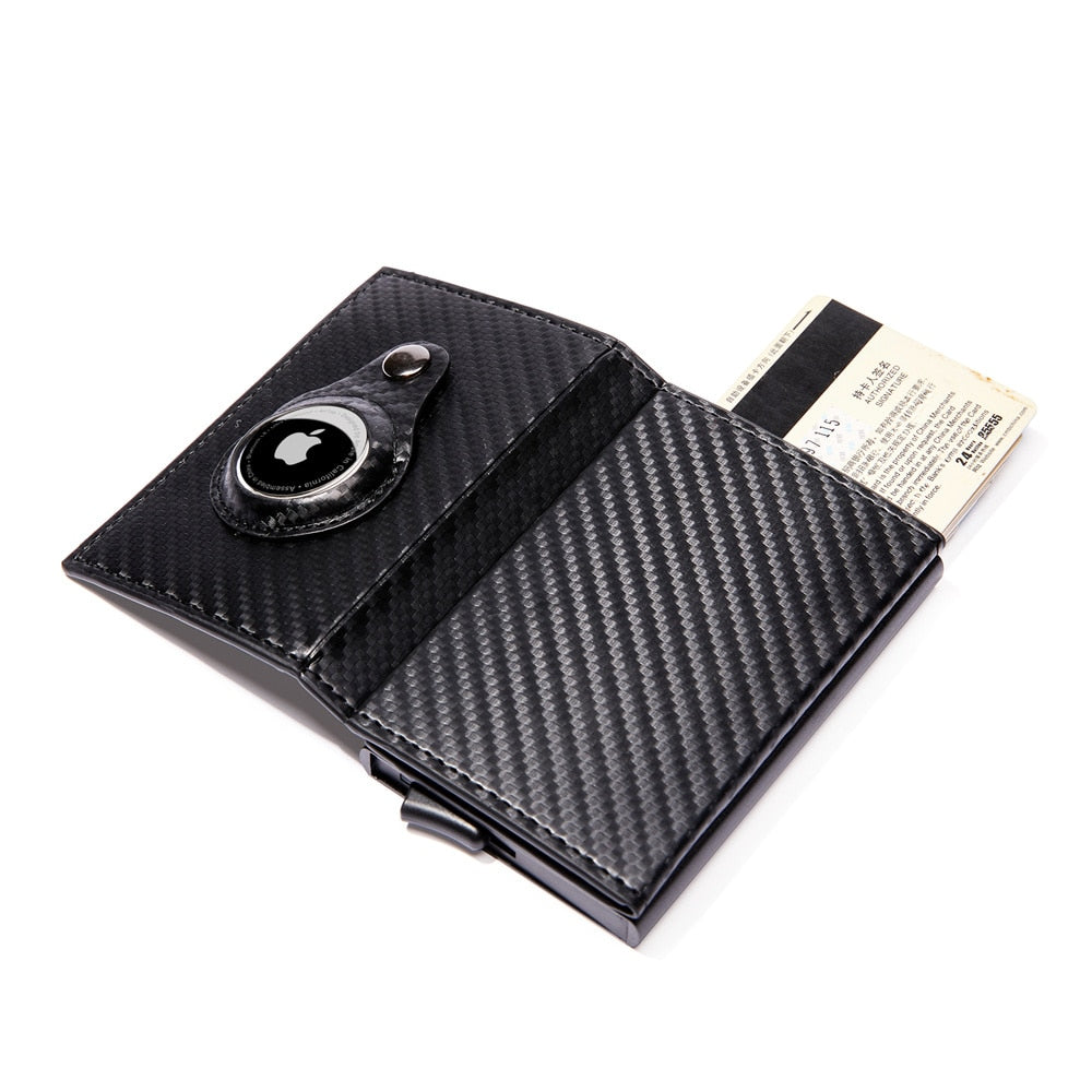 New Carbon Fiber For Apple Airtag Wallets Men Business ID Credit Card Holder RFID Slim Purses Anti-theft Protect Airtag Wallet