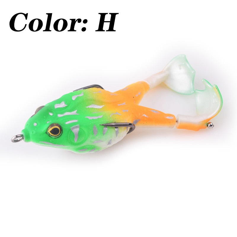 1pcs Double Propeller Frog Soft Silicone Baits Shad Fishing Lures Jigging Wobblers Artificial Bait Prop Topwater Catfish Tackle