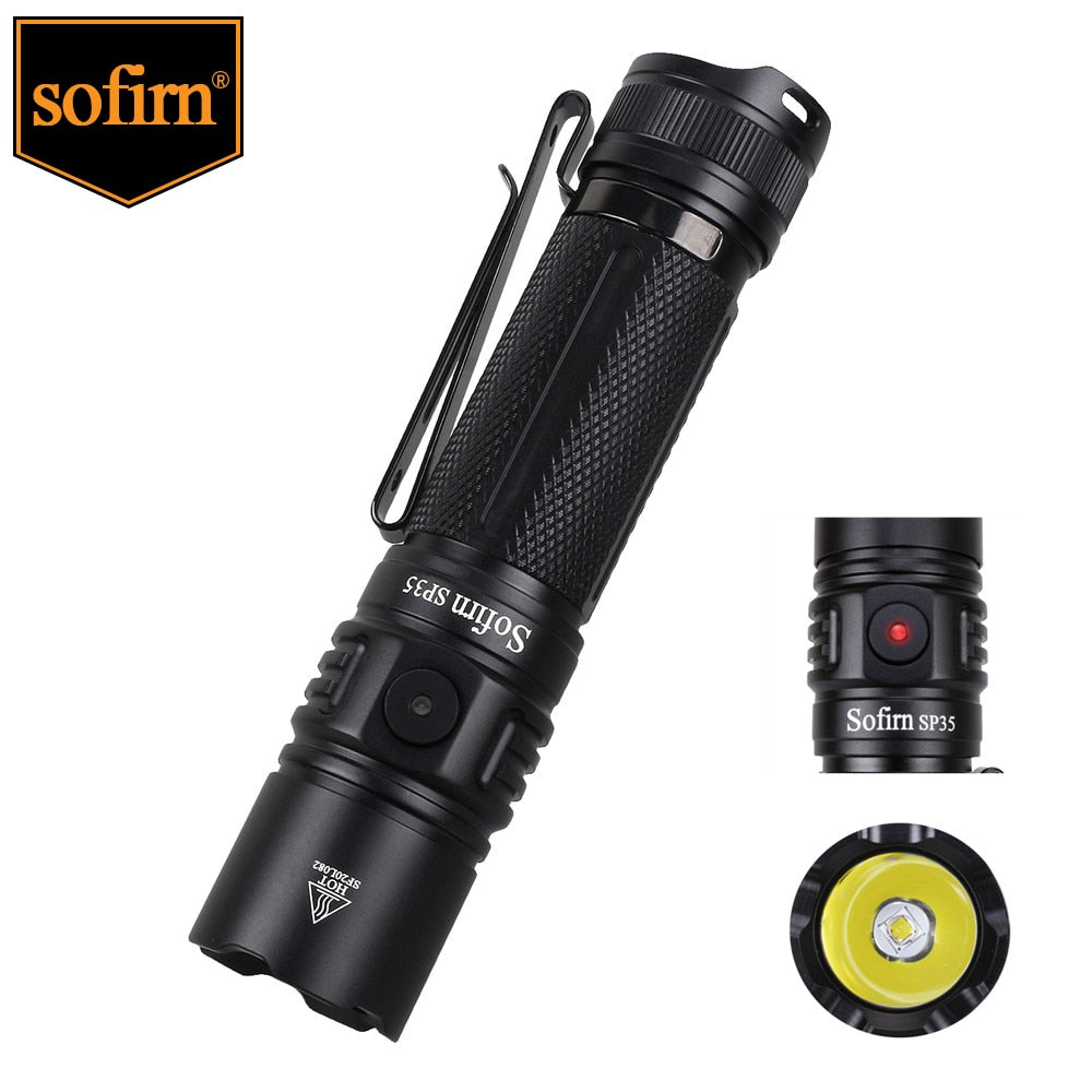 Sofirn SP35 Rechargeable LED Flashlight 21700 Type C 2A SST40 2200lm Torch 2 Groups with Ramping Power Indicator Update ATR